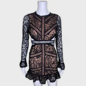 NWT For Love & Lemons Emerie Cut Out Dress Black