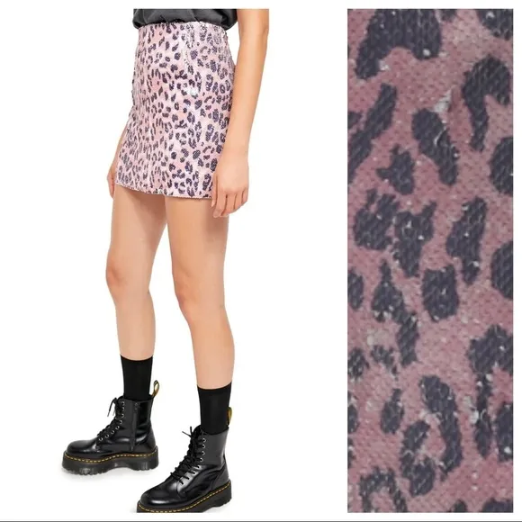 NWT. Free People Sequin Mini Skirt. Size 0.
