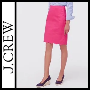 NWT J. Crew Scalloped Sateen Pencil Skirt