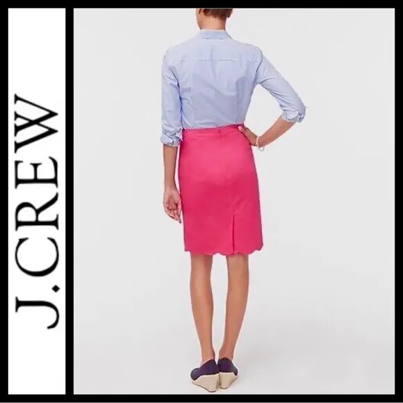 NWT J. Crew Scalloped Sateen Pencil Skirt