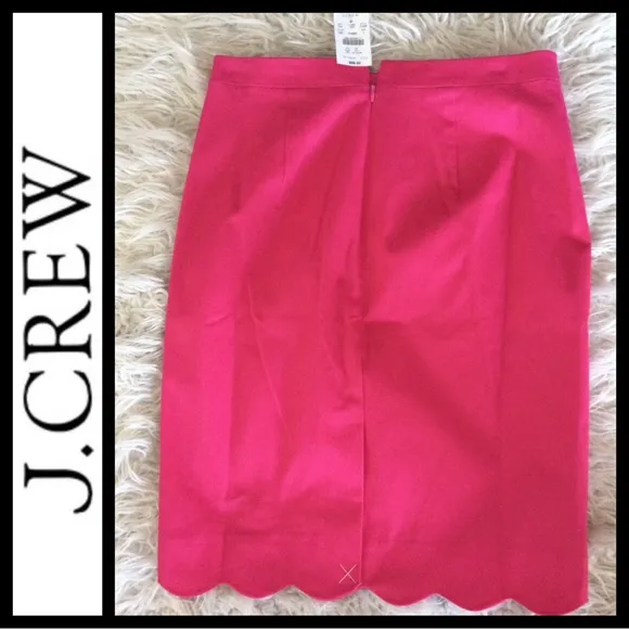 NWT J. Crew Scalloped Sateen Pencil Skirt