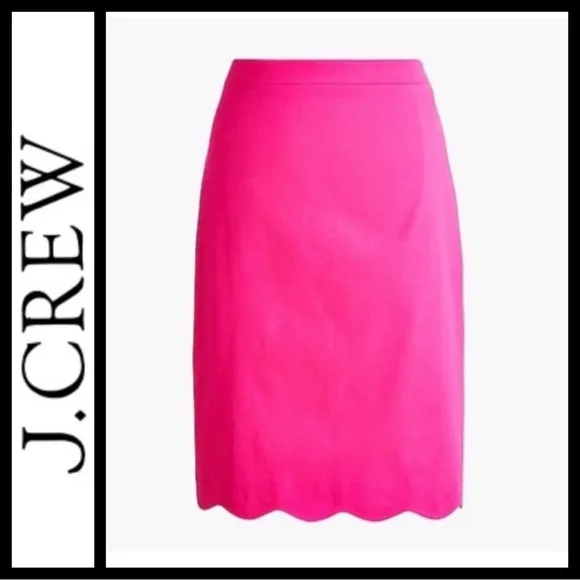 NWT J. Crew Scalloped Sateen Pencil Skirt