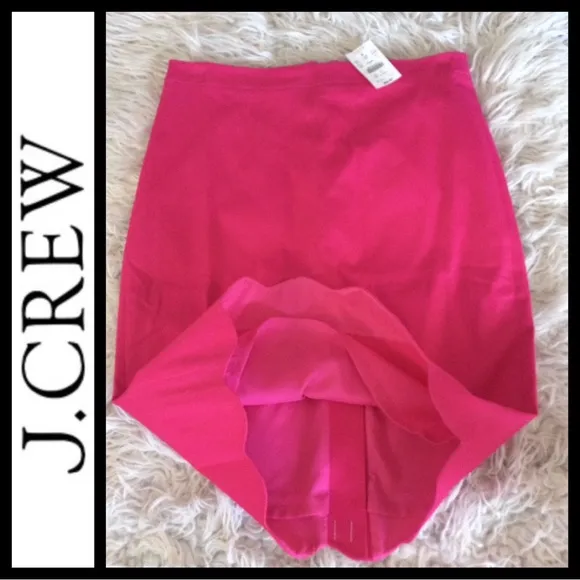 NWT J. Crew Scalloped Sateen Pencil Skirt