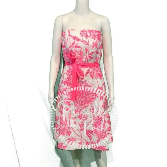 NWT Lilly Pulitzer Sienna Strapless Dress Hot Pink 8