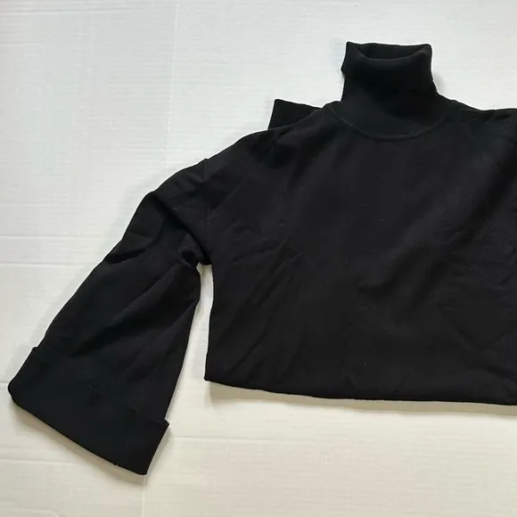 NWT! LPA Turtleneck Sweater with Flared Sleeves in Black Sz L