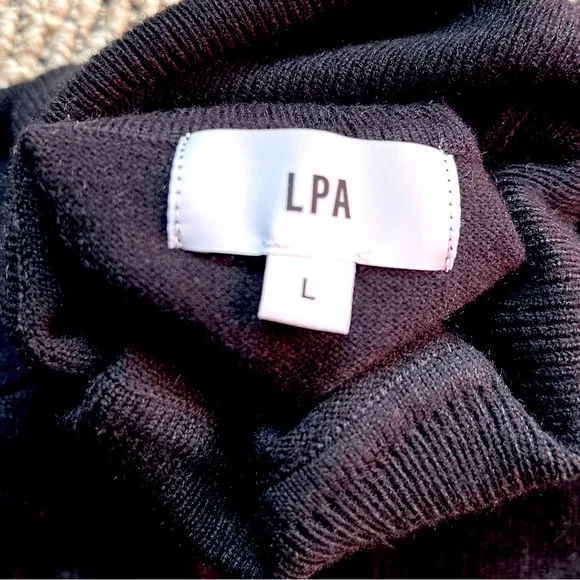 NWT! LPA Turtleneck Sweater with Flared Sleeves in Black Sz L