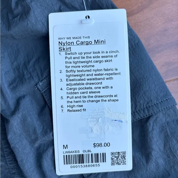 NWT Lululemon Nylon Cargo Mini Skirt