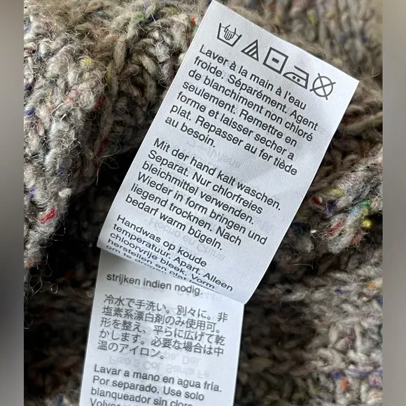 NWT Madewell Colorfleck Slouchy Ribbed Turtleneck Sweater XS