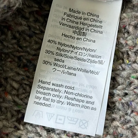 NWT Madewell Colorfleck Slouchy Ribbed Turtleneck Sweater XS