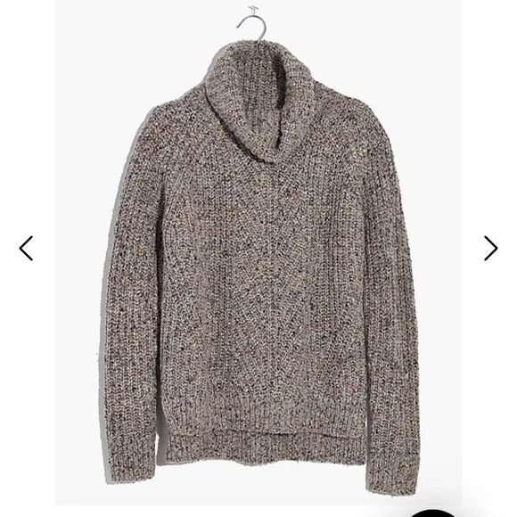 NWT Madewell Colorfleck Slouchy Ribbed Turtleneck Sweater XS