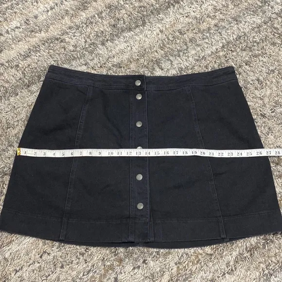 NWT Madewell Metropolis Snap mini Skirt sz 22 black