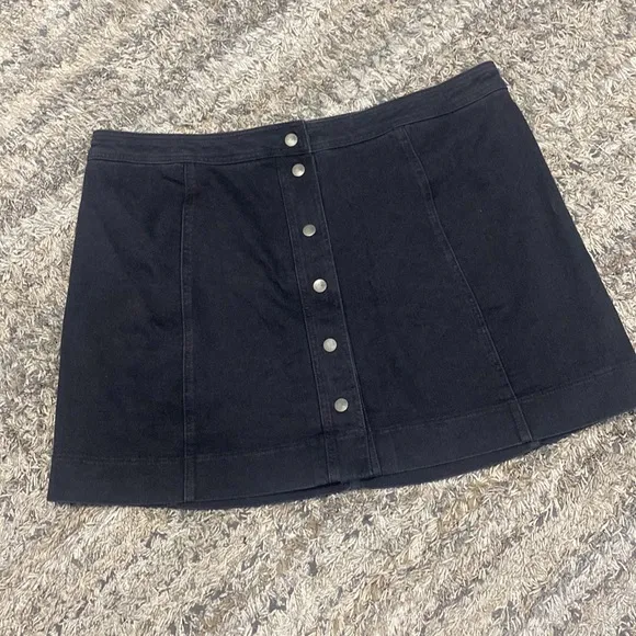 NWT Madewell Metropolis Snap mini Skirt sz 22 black