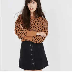 NWT Madewell Metropolis Snap mini Skirt sz 22 black