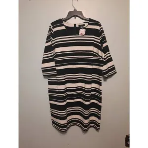 NWT Nadine West Love Ryan XL Black white Stripe Shift Dress
