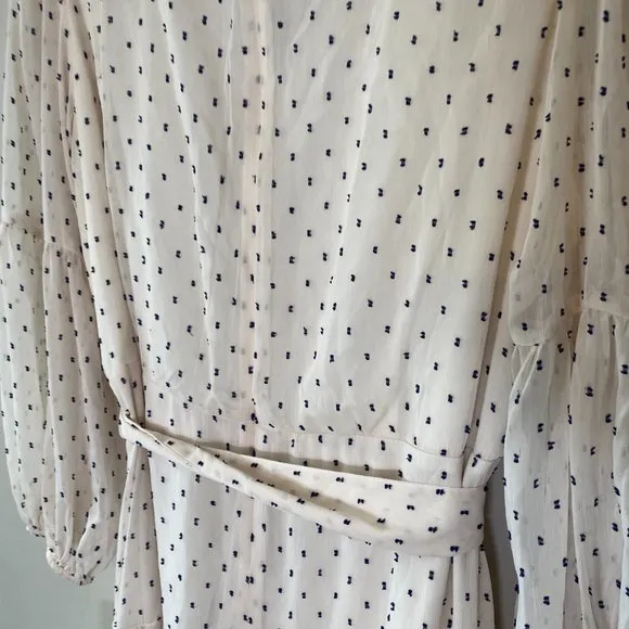 NWT Taylor V-Neck Belt Waisted Printed Fit and Flare Midi Dress