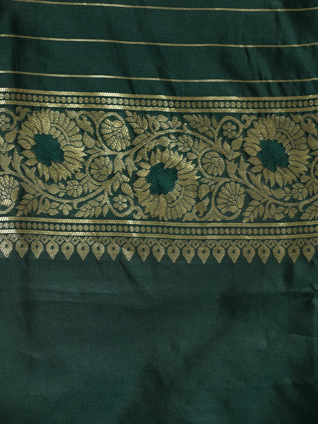 Olive Green Silk Banarasi Zari Woven Saree