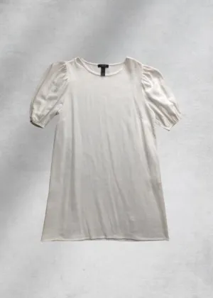 Olivia Puff Sleeve Shift Dress - White