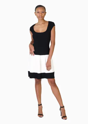 Ophelia - Black Textured Polka Dot Dress
