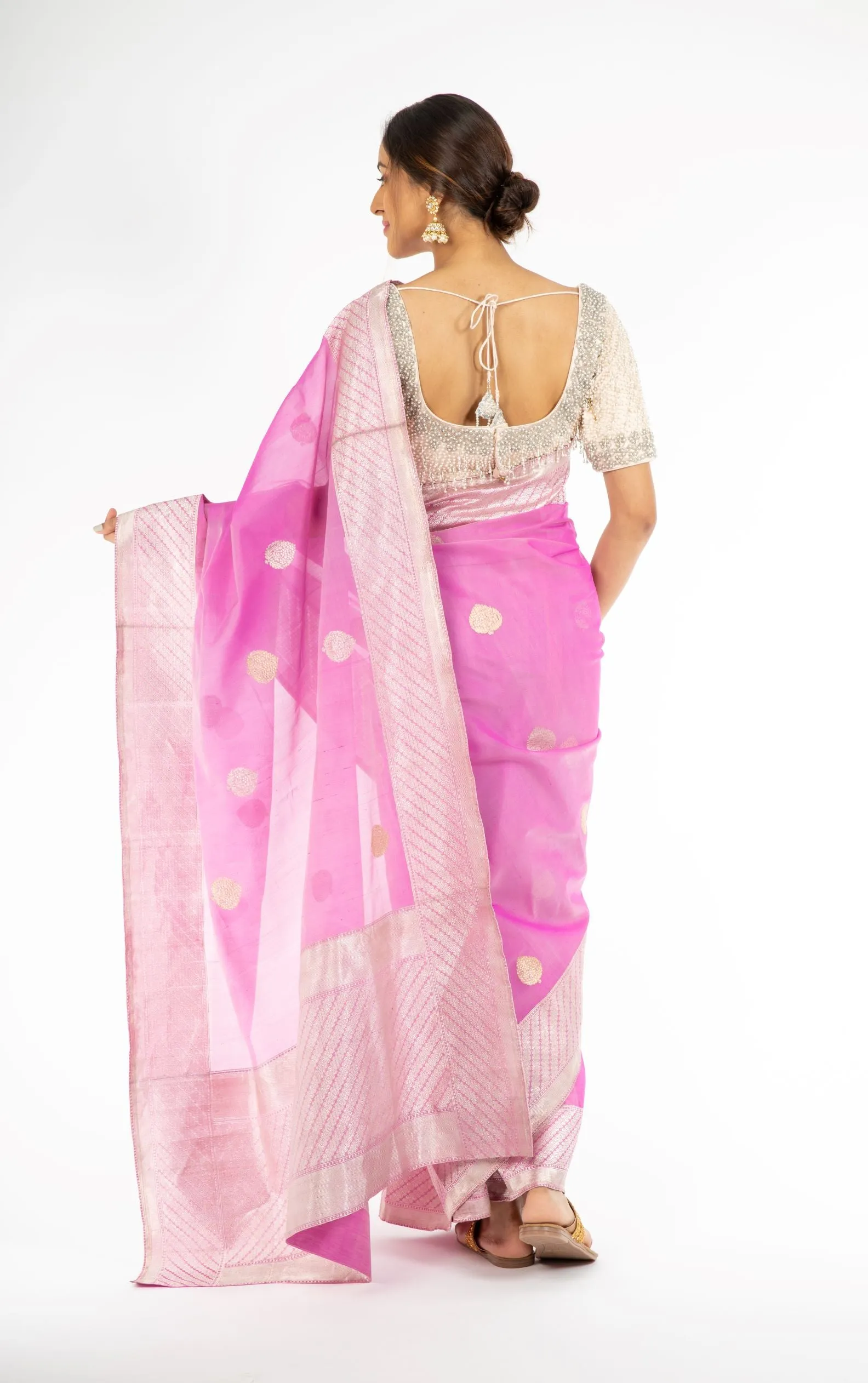 Opulent Purple Color Kora Silk Saree with Sona Rupa Zari