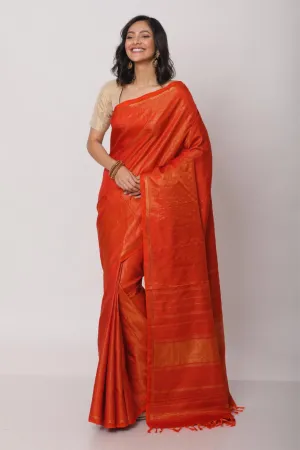 Orange kanjiveram Saree