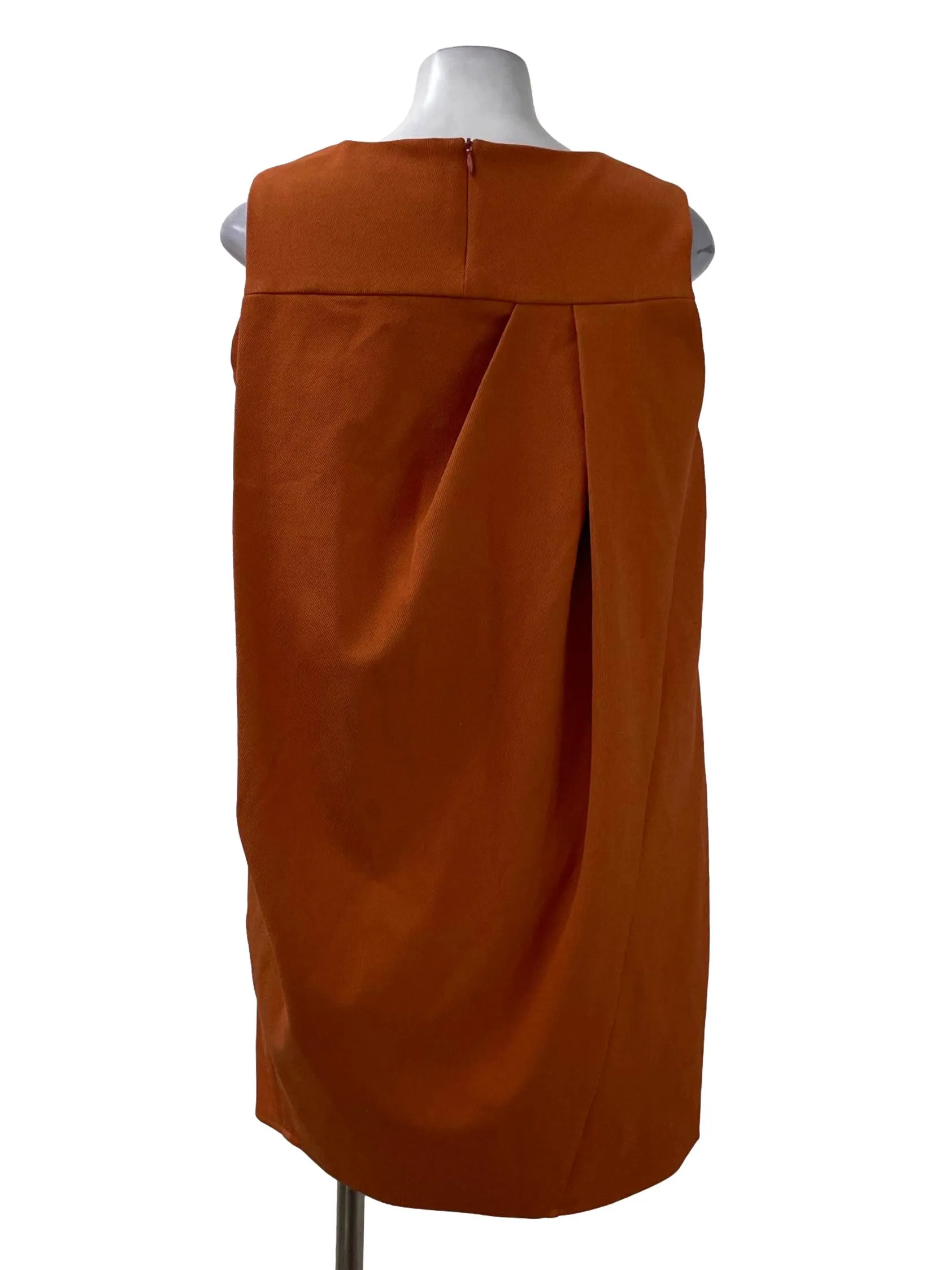Orange Textured Shift Dress
