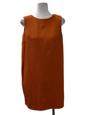 Orange Textured Shift Dress