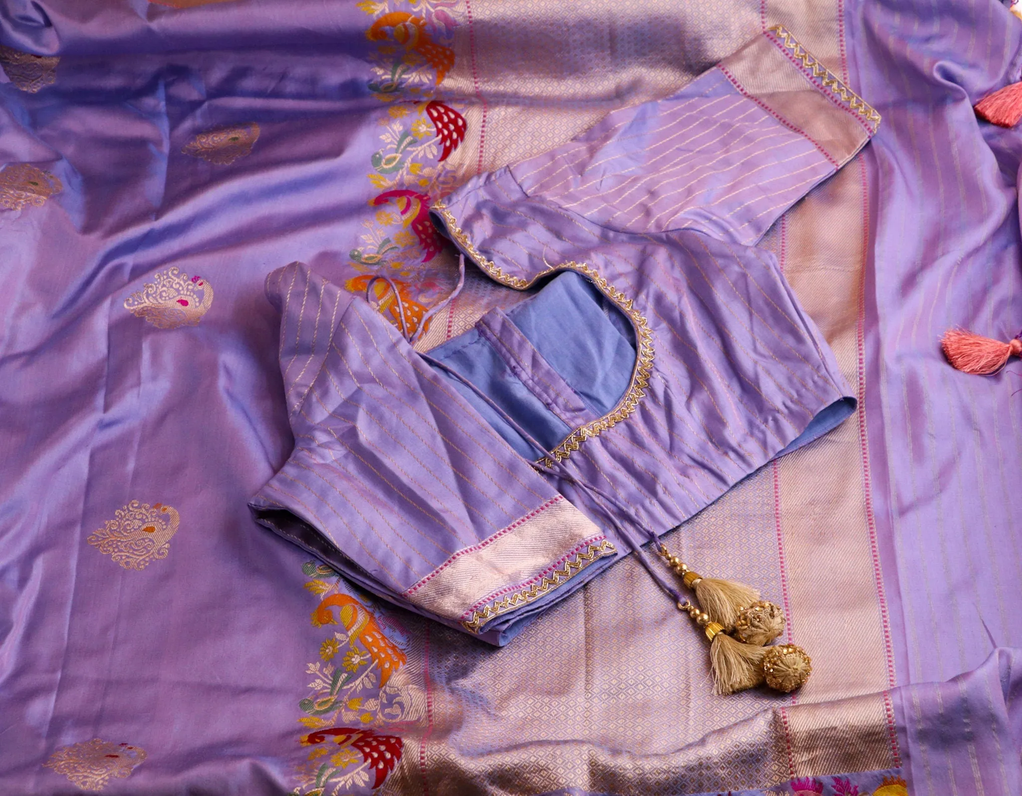 Paithani saree menakari saree saree blouse saree stitched blouse handloom saree pastel color saree lyte weight saree