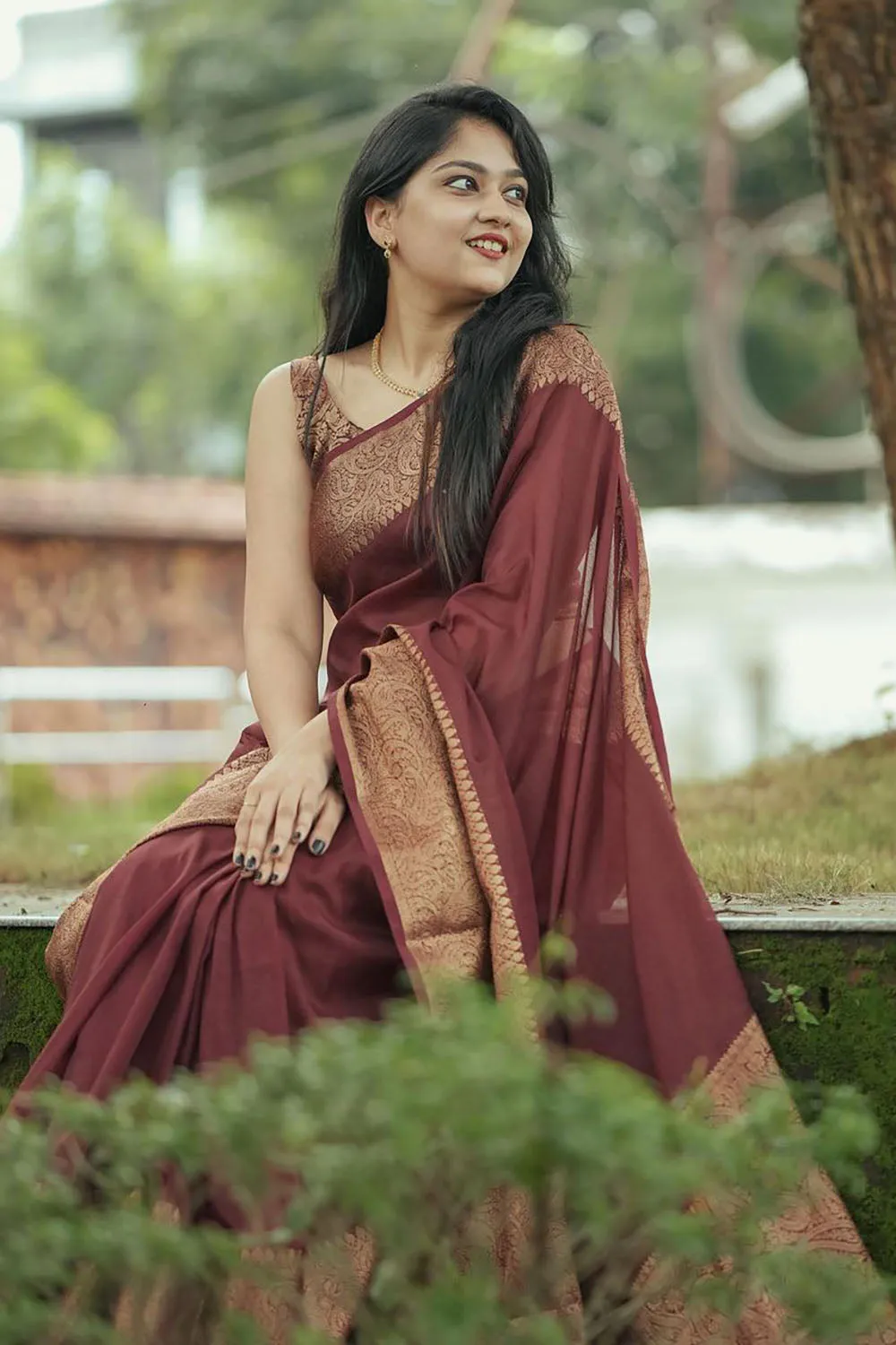 Pastel Maroon Soft Silk Saree With Weaving Work