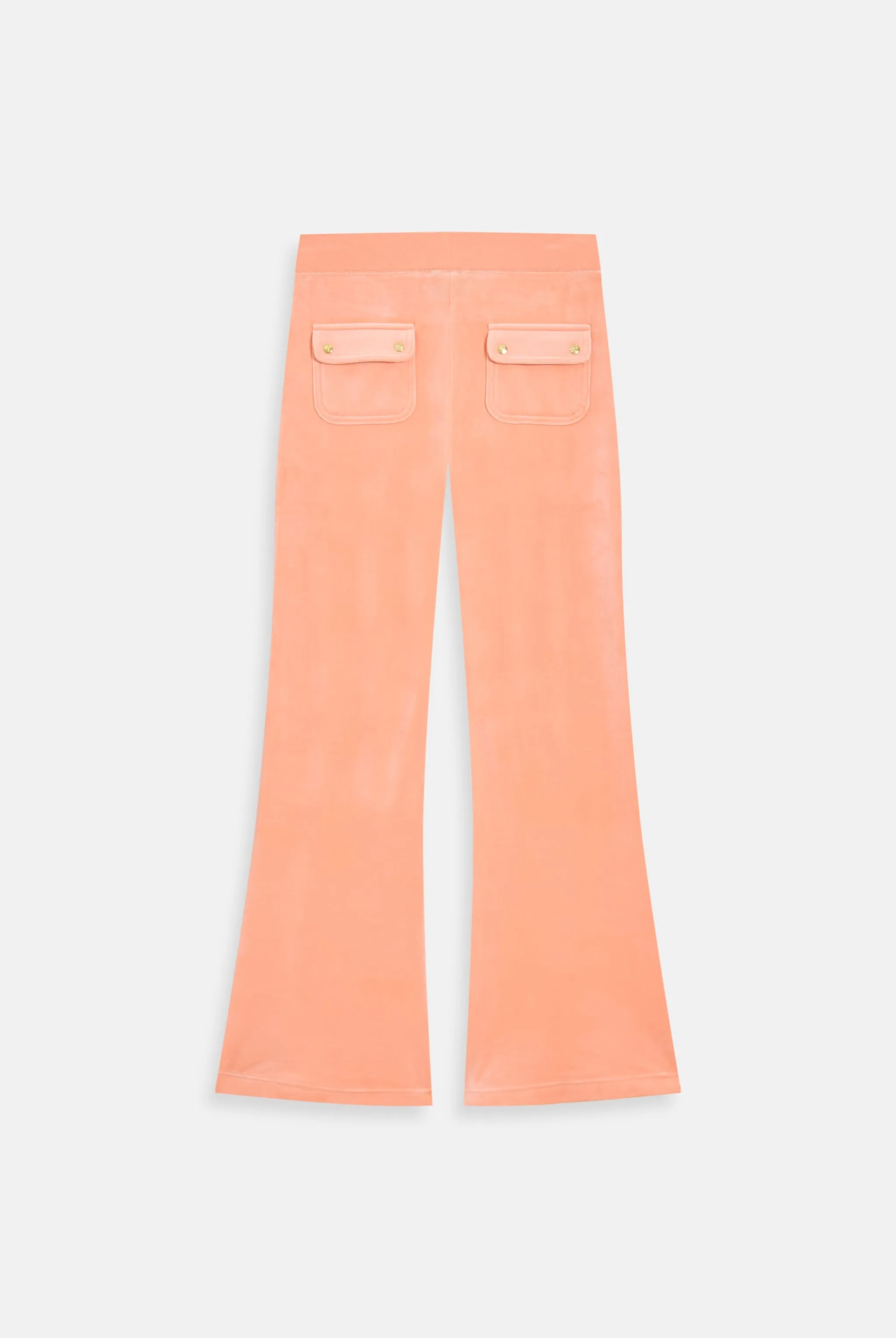 PEACH PINK / GOLD LOW RISE FLARE CLASSIC VELOUR TRACK PANT