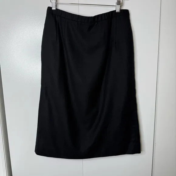 Pendelton - 100% Virgin Wool Midi Pencil Skirt Black - US 12