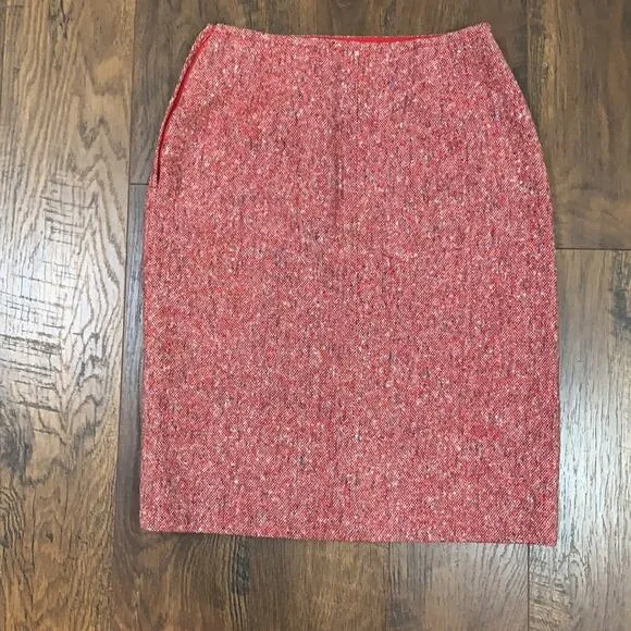 Pendleton Virgin Wool Red Tweed Pencil Skirt