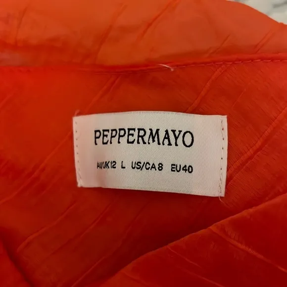 Peppermayo women’s End of Us orange mini skirt. Size 8
