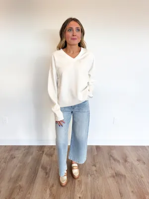 Persephone V Neck Pullover in Mystic Blue