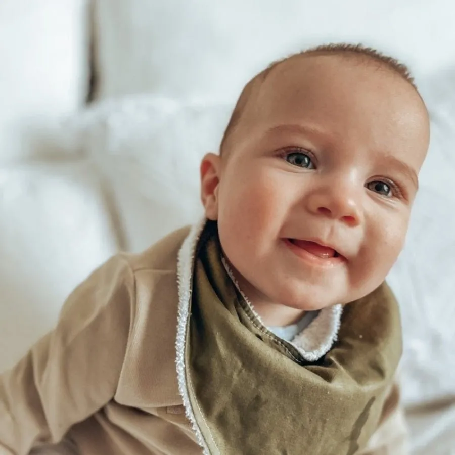 Personalised Light Olive Bandana Bib