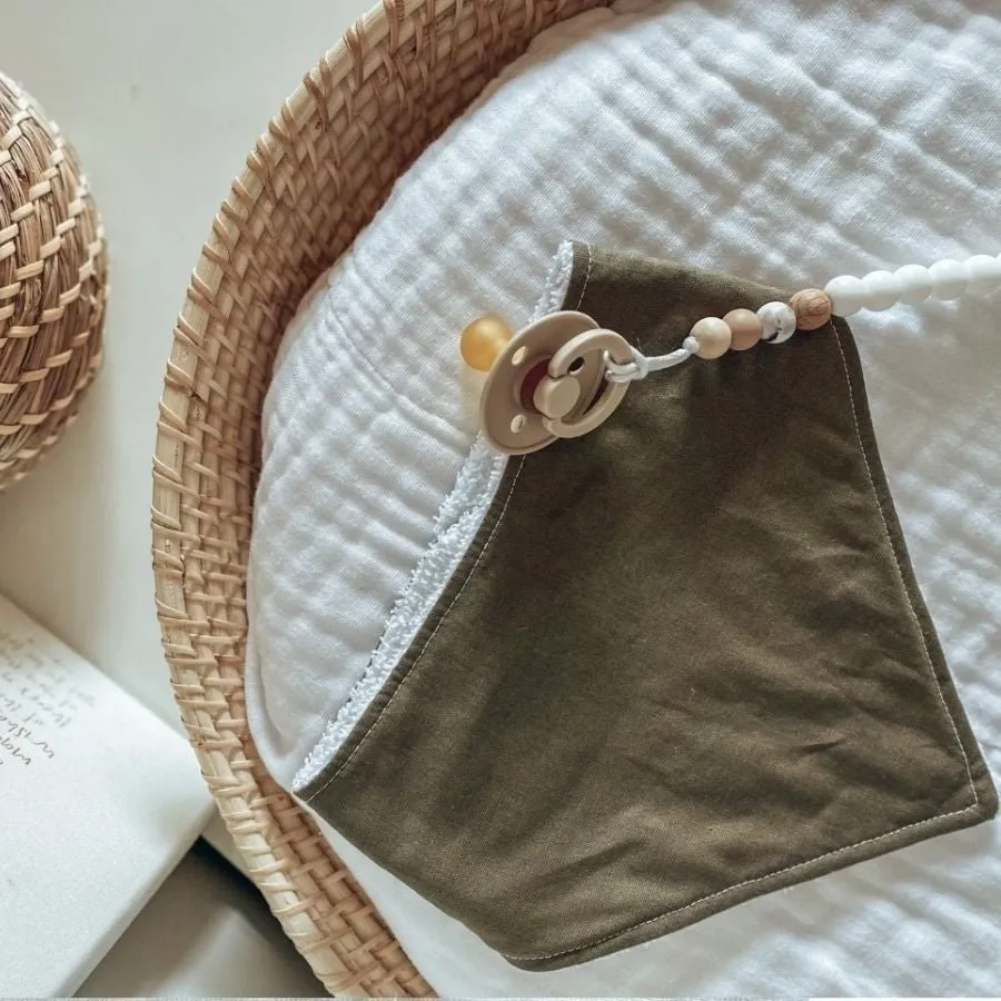 Personalised Light Olive Bandana Bib