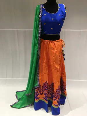 Pink and Light green Chaniya choli