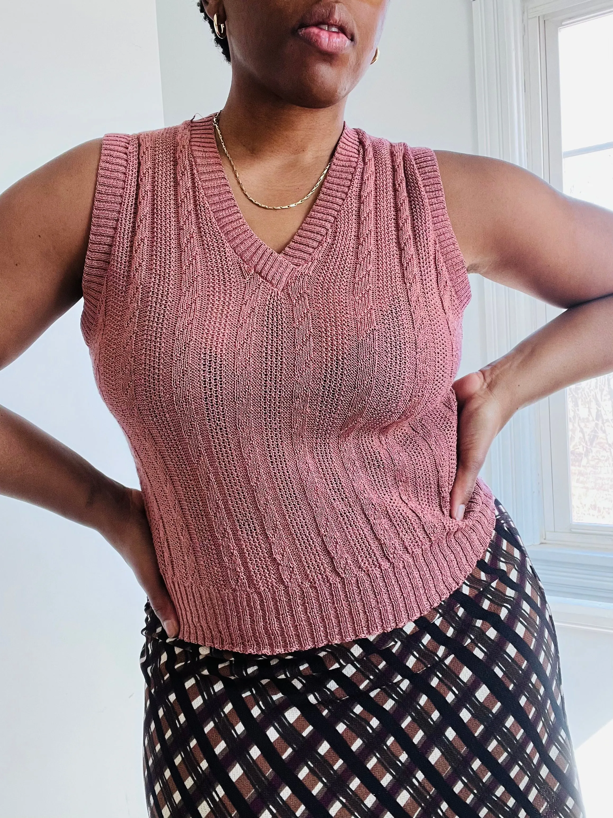 Pink Sweater Vest