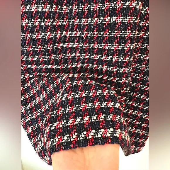 PINKO NWT Midi Skirt tweed pencil skirt US 8 cotton Red blue white