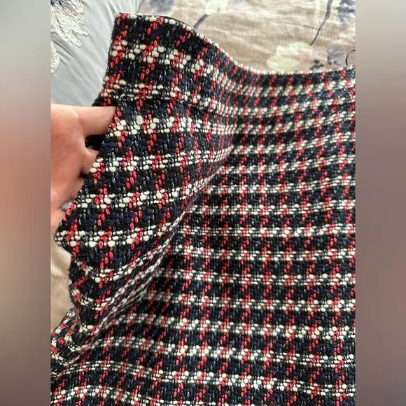PINKO NWT Midi Skirt tweed pencil skirt US 8 cotton Red blue white