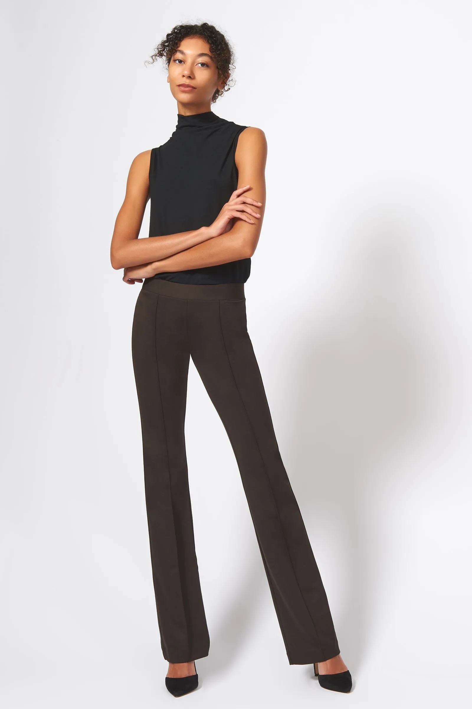Pintuck Column Pant - Espresso