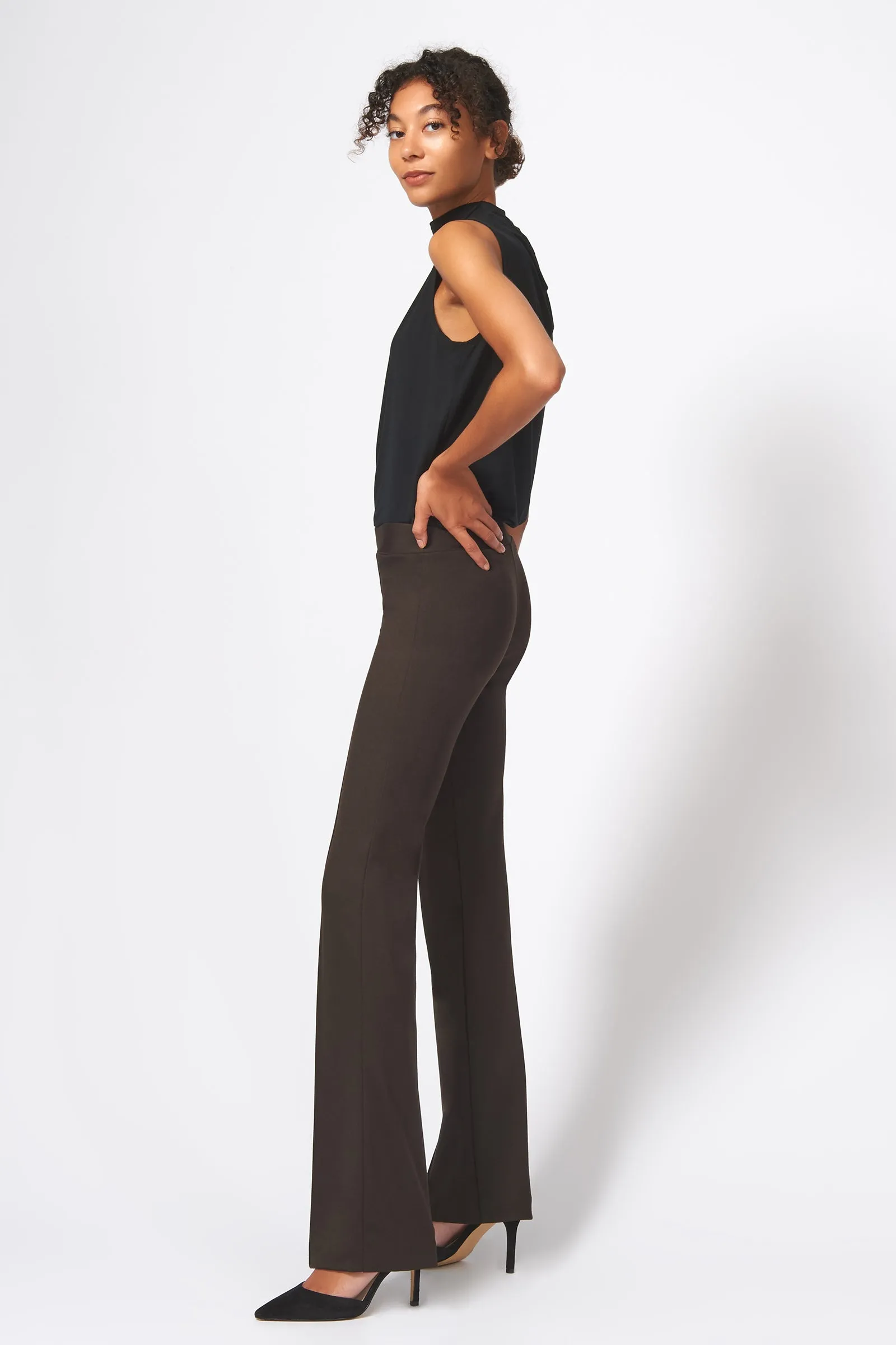 Pintuck Column Pant - Espresso
