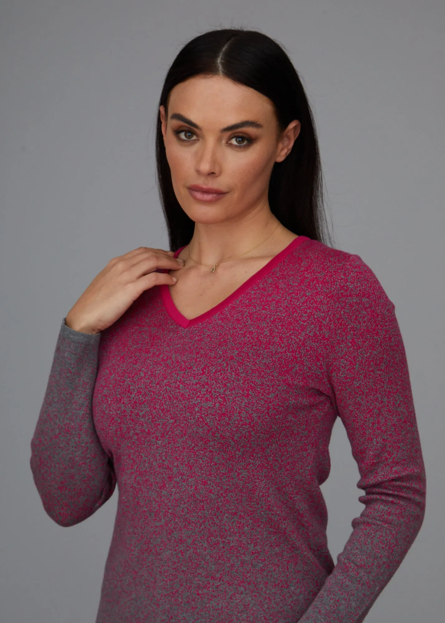 Pixelated V-Neck Sweater: FINAL SALE