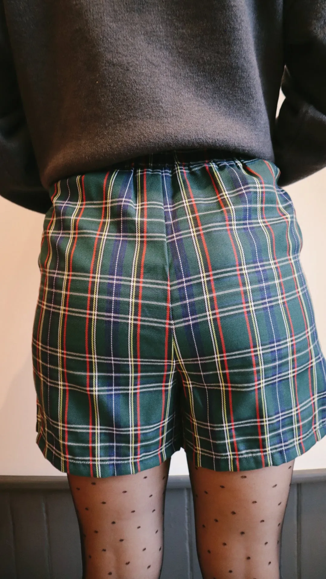 Plaid Front Wrap Skort