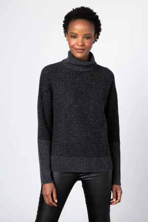 Plaited Tweed Turtleneck