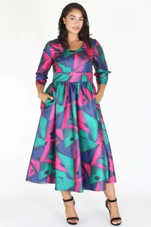 Plus Size Gorgeous Geo Flare Cocktail Dress