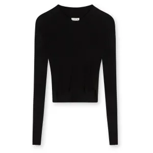 Point Black V-Neck Cropped Sweater