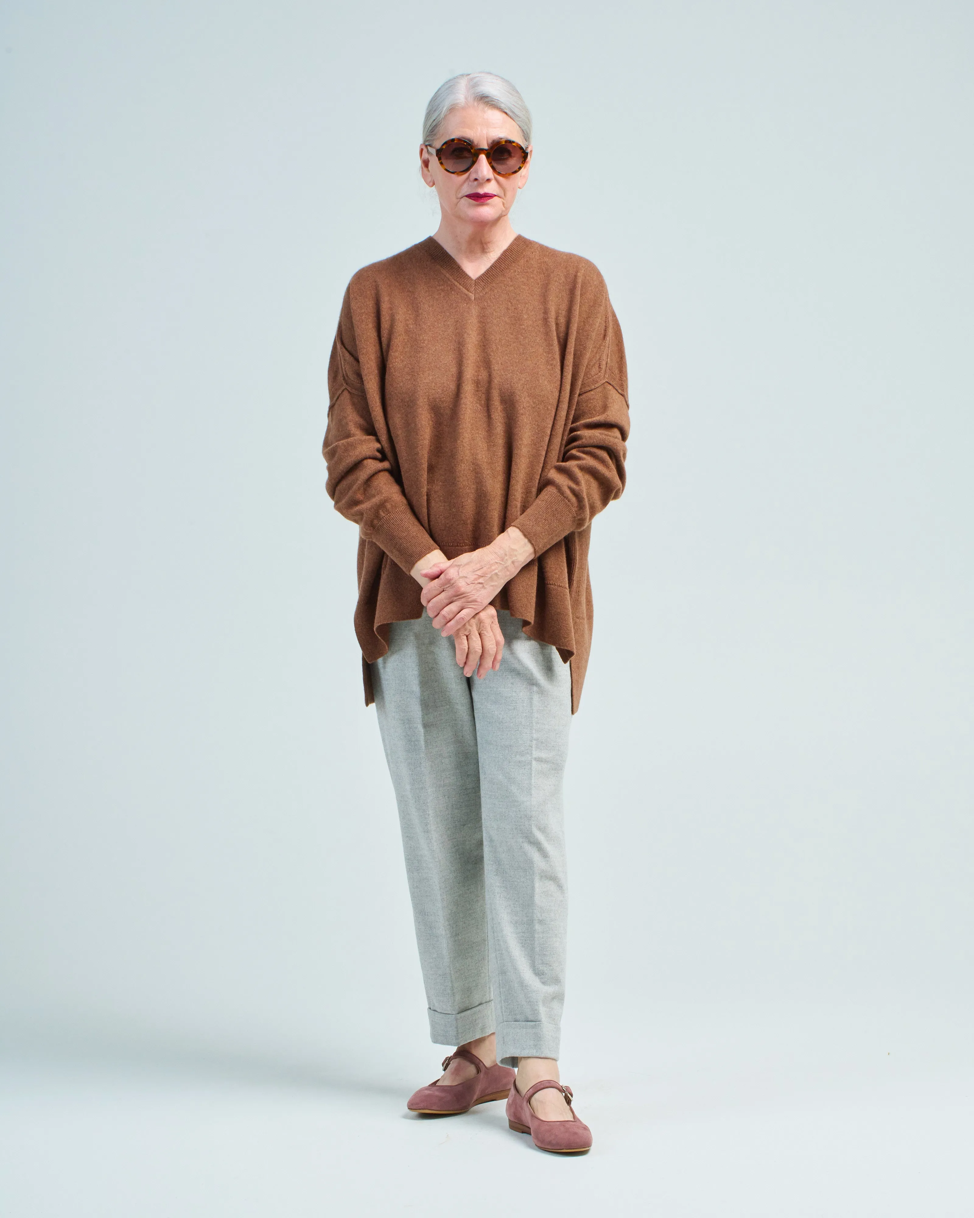 pointelle v-neck