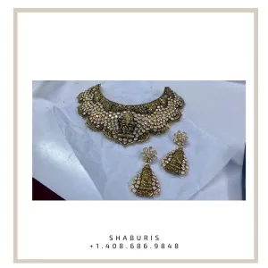 Polki Necklace Diamond Jewelry Indian Jewelry Diamond Jhumka Diamond Necklace 925 silver Antique Jewelry 22k gold plated - SHABURIS
