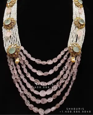Polki set, Moissanite Jewelry indian gold jewelry designs polki bridal sets polki pendant beaded jewelry sets pearl jewelry sets - SHABURIS