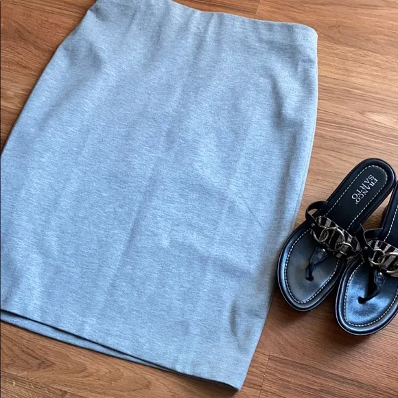 Premise studio gray pencil skirt with gold zipper